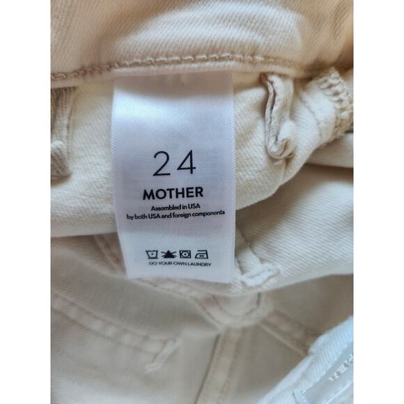 NWD Mother The Hustler Patch Pocket Flood Bootcut Jeans Sz 24 Cream Puffs #7B417 - Picture 8 of 13
